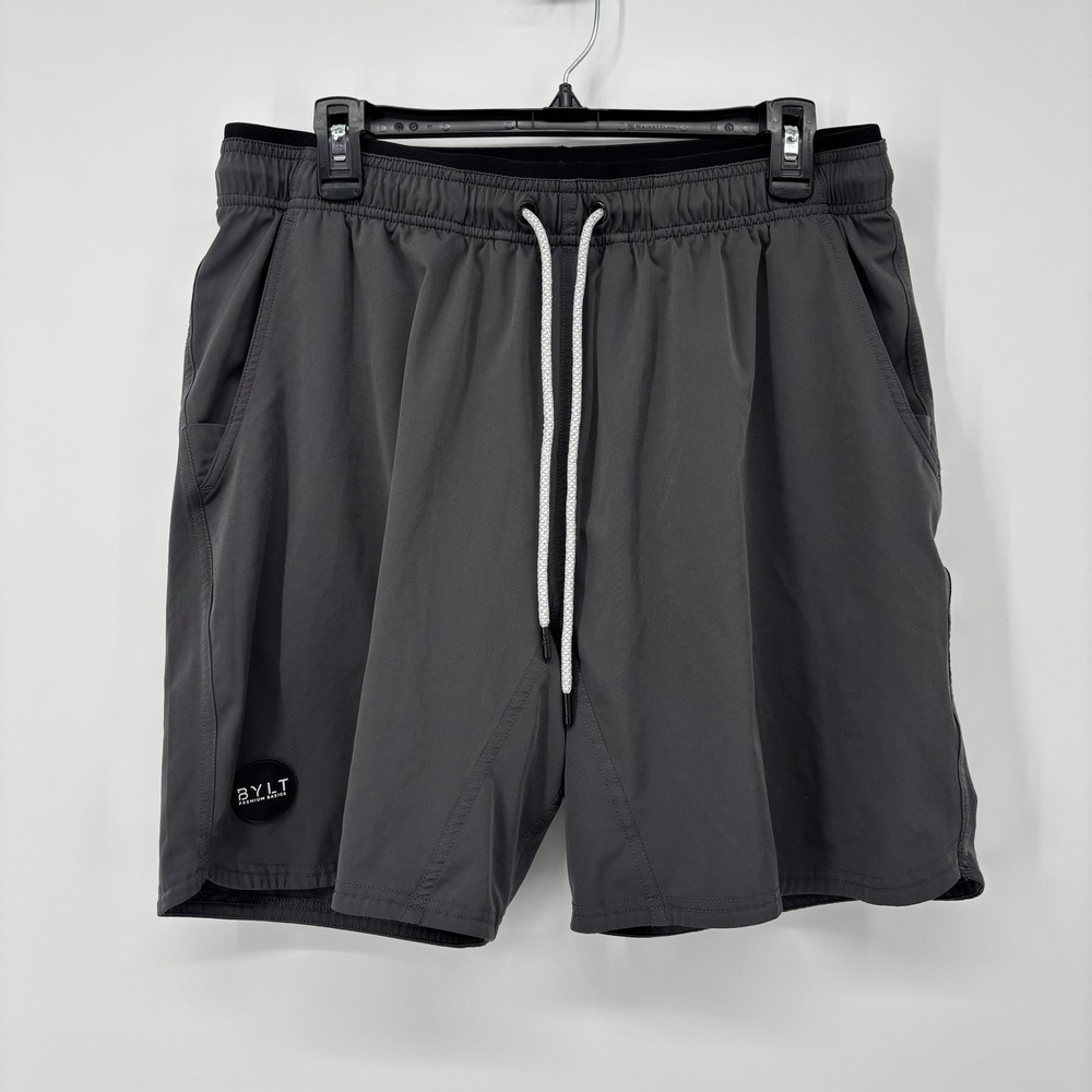 BYLT Basics Mens Running Shorts Size XL Gray Lined 6" Inseam Gym Workout Lined